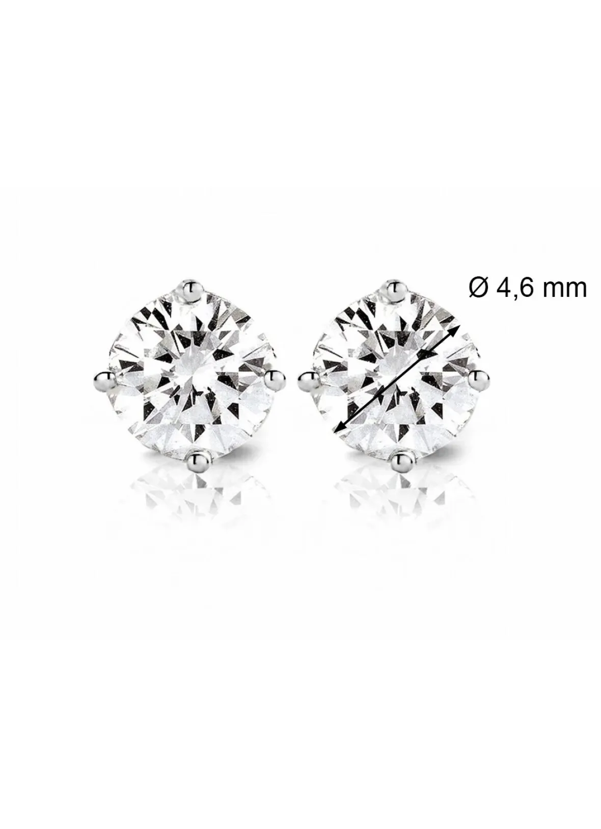 Diamond Point Solitair C|Solitair Classic<Witgouden solitair oorstekers, 0.72 ct diamant, Groeibriljant