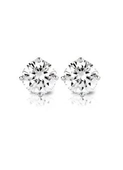 Diamond Point Solitair C|Solitair Classic<Witgouden solitair oorstekers, 0.92 ct diamant, Groeibriljant