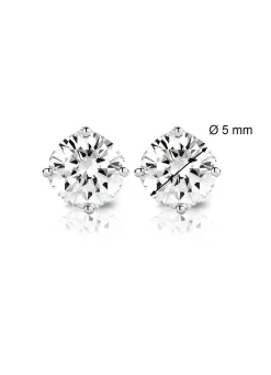 Diamond Point Solitair C|Solitair Classic<Witgouden solitair oorstekers, 0.92 ct diamant, Groeibriljant