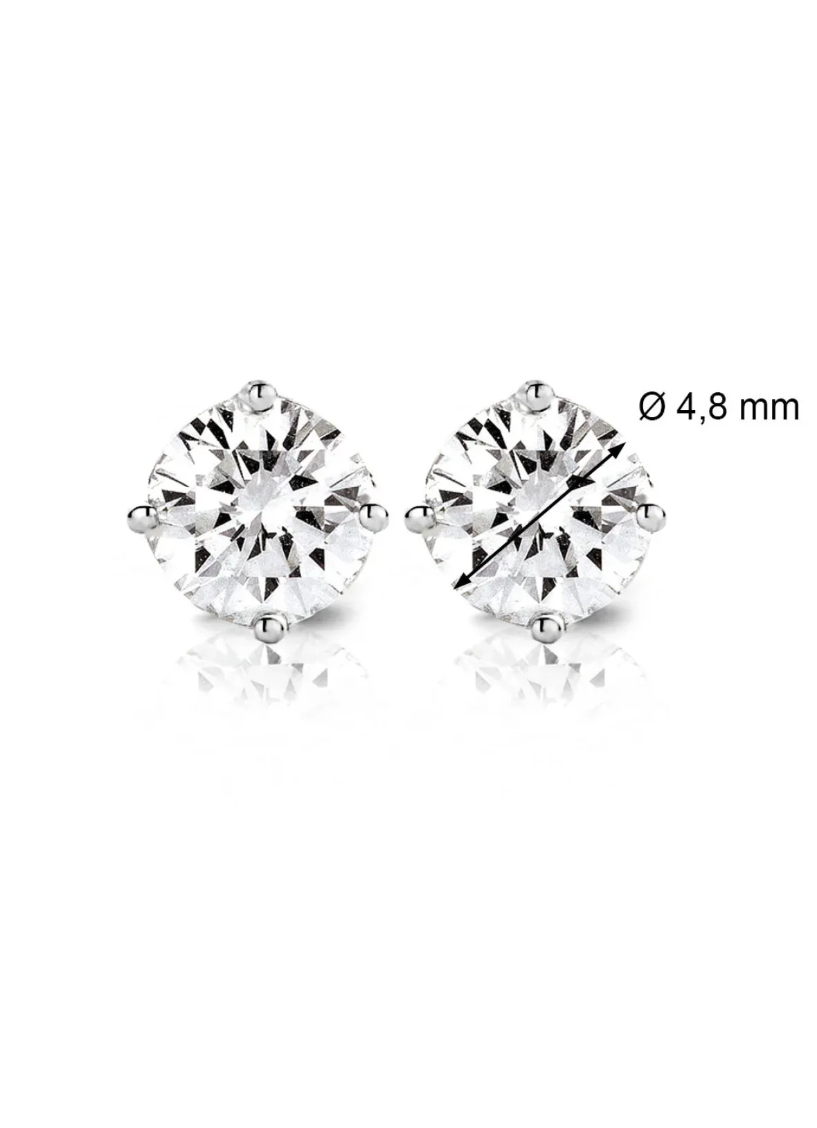Diamond Point Solitair C|Solitair Classic<Witgouden solitair oorstekers, 0.86 ct diamant, Groeibriljant