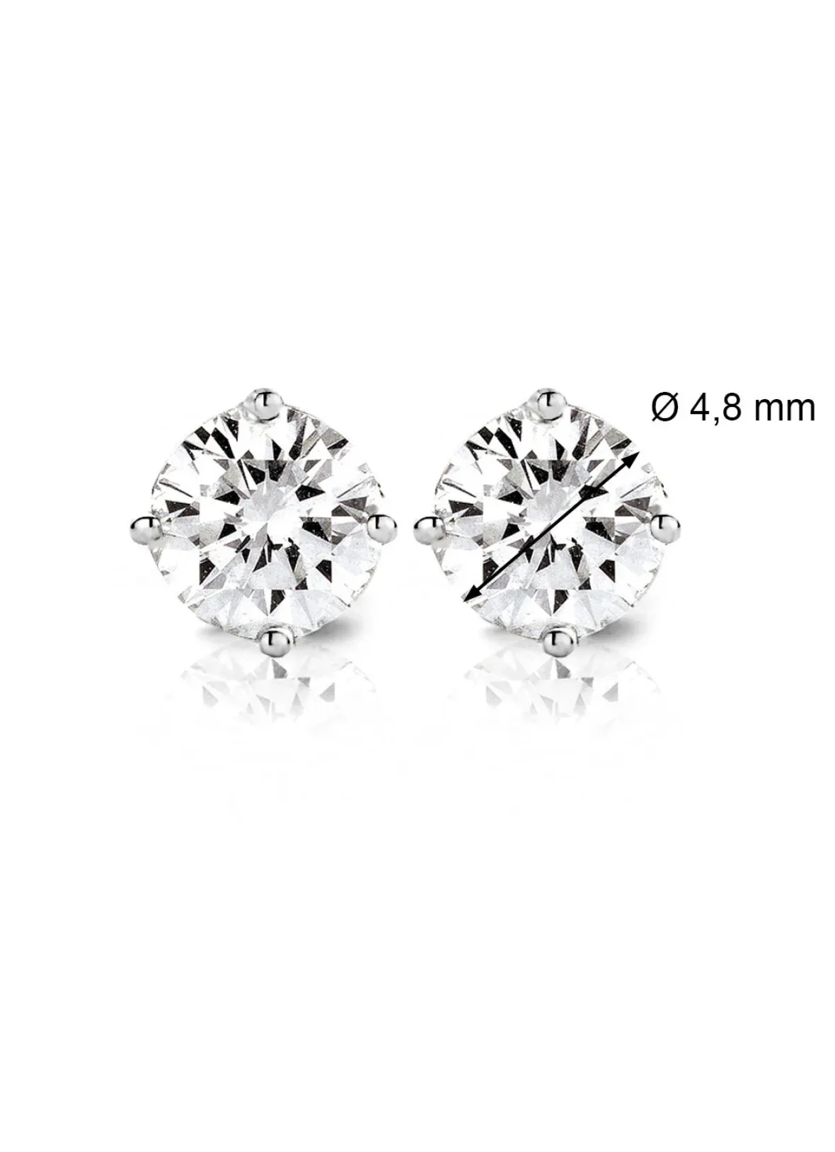 Diamond Point Solitair C|Solitair Classic<Witgouden solitair oorstekers, 0.78 ct diamant, Groeibriljant