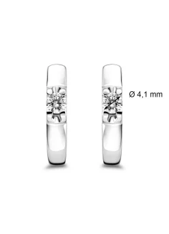 Diamond Point Solitair C|Groeibriljant Oorsieraden<Witgouden solitair oorstekers, 0.52 ct diamant, Groeibriljant