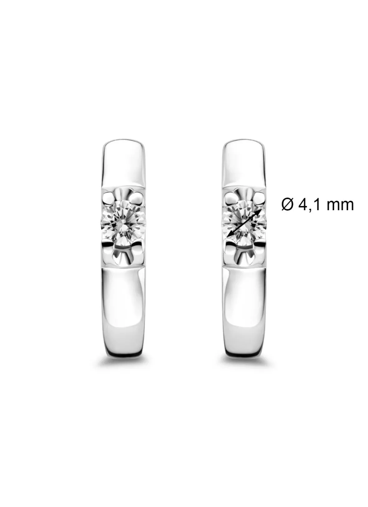 Diamond Point Solitair C|Groeibriljant Oorsieraden<Witgouden solitair oorstekers, 0.52 ct diamant, Groeibriljant