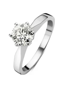 Diamond Point Groeibriljant Ringen|Solitair C<Witgouden solitairring, 0.75 ct diamant, Groeibriljant