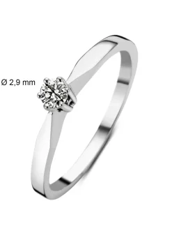 Diamond Point Solitair C|Solitair Classic<Witgouden solitairring, 0.09 ct diamant, Groeibriljant