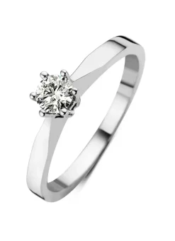 Diamond Point Solitair C|Solitair Classic<Witgouden solitairring, 0.28 ct diamant, Groeibriljant