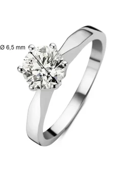 Diamond Point Solitair C|Solitair Classic<Witgouden solitairring, 1.00 ct diamant, Groeibriljant