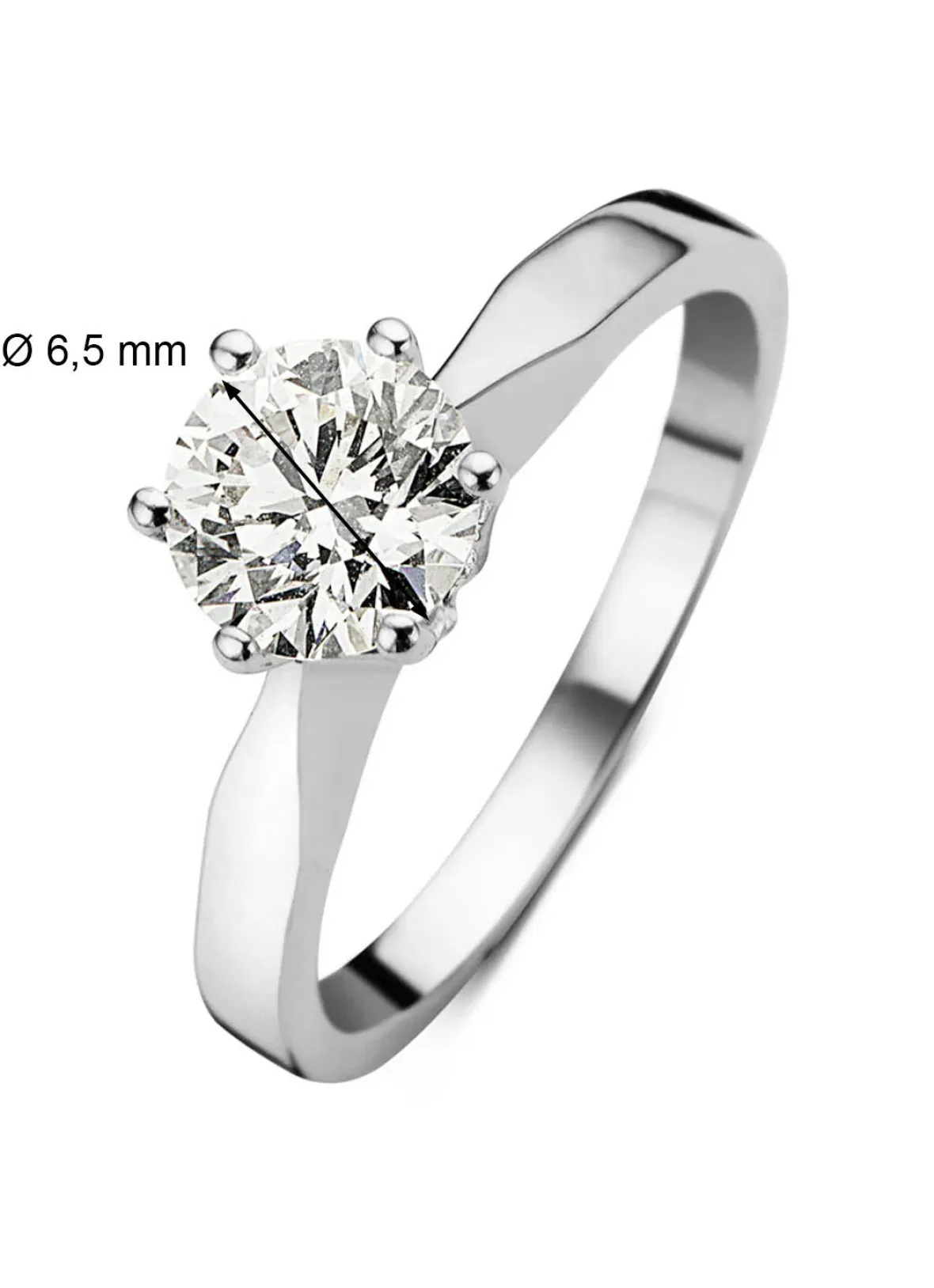 Diamond Point Solitair C|Solitair Classic<Witgouden solitairring, 1.00 ct diamant, Groeibriljant