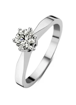Diamond Point Solitair C|Solitair Classic<Witgouden solitairring, 0.40 ct diamant, Groeibriljant