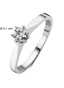 Diamond Point Solitair C|Solitair Classic<Witgouden solitairring, 0.27 ct diamant, Groeibriljant