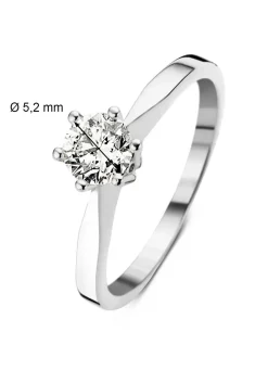 Diamond Point Solitair C|Solitair Classic<Witgouden solitairring, 0.51 ct diamant, Groeibriljant