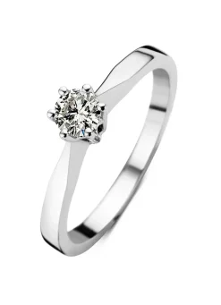 Diamond Point Solitair C|Solitair Classic<Witgouden solitairring, 0.22 ct diamant, Groeibriljant