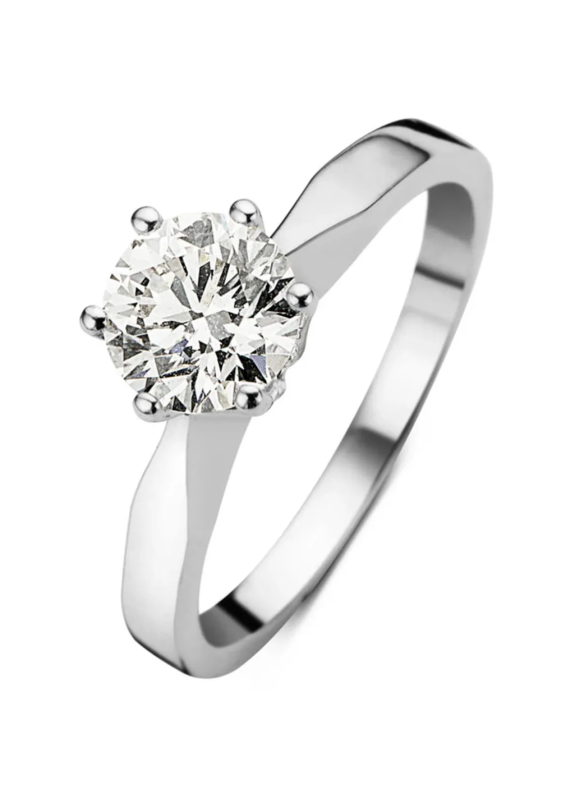 Diamond Point Solitair C|Solitair Classic<Witgouden solitairring, 0.85 ct diamant, Groeibriljant