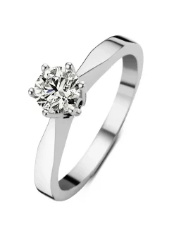 Diamond Point Solitair C|Solitair Classic<Witgouden solitairring, 0.46 ct diamant, Groeibriljant
