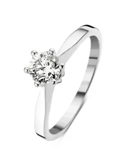 Diamond Point Solitair C|Solitair Classic<Witgouden solitairring, 0.69 ct diamant, Groeibriljant