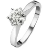 Diamond Point Solitair C|Solitair Classic<Witgouden solitairring, 0.92 ct diamant, Groeibriljant