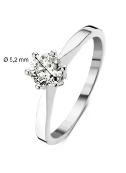 Diamond Point Solitair C|Solitair Classic<Witgouden solitairring, 0.67 ct diamant, Groeibriljant