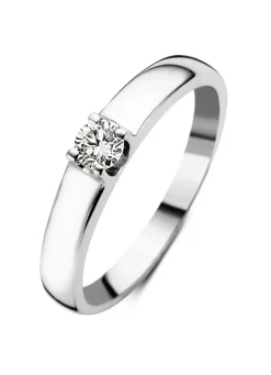 Diamond Point Solitair C|Groeibriljant Ringen<Witgouden solitairring, 0.17 ct diamant, Groeibriljant
