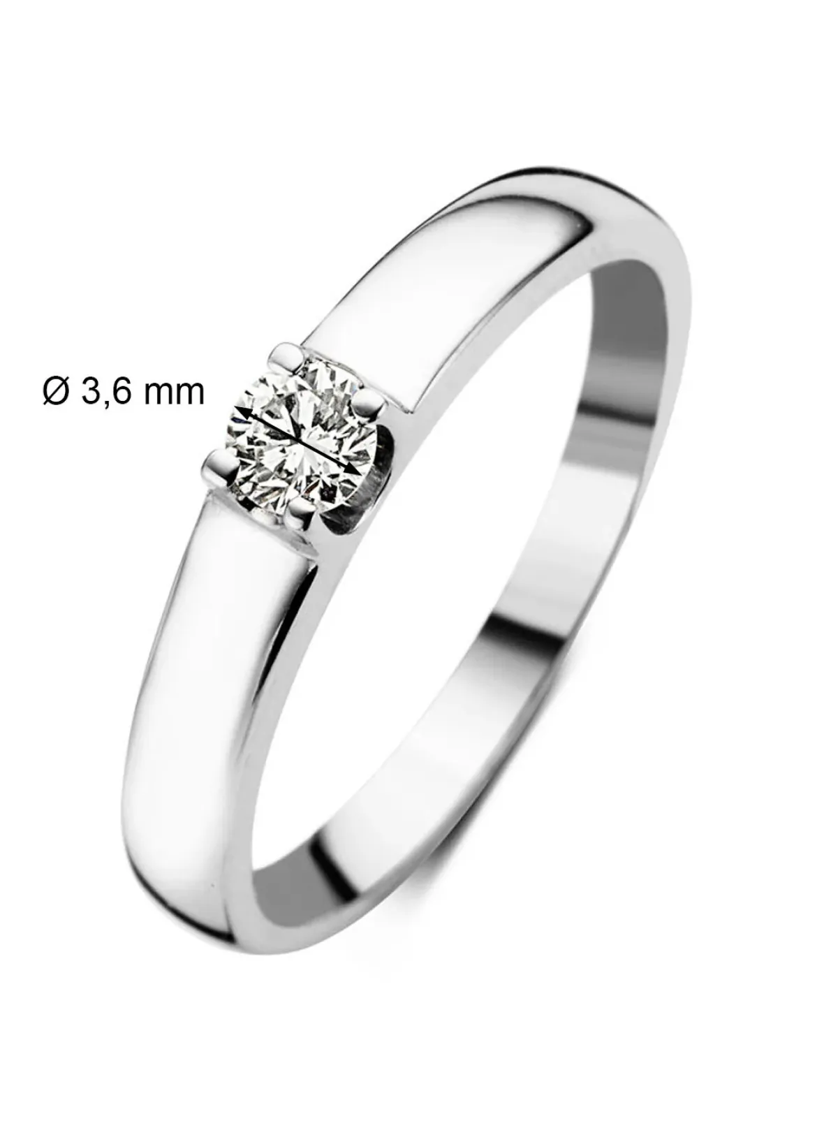 Diamond Point Solitair C|Groeibriljant Ringen<Witgouden solitairring, 0.17 ct diamant, Groeibriljant