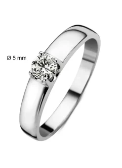 Diamond Point Solitair C|Groeibriljant Ringen<Witgouden solitairring, 0.45 ct diamant, Groeibriljant