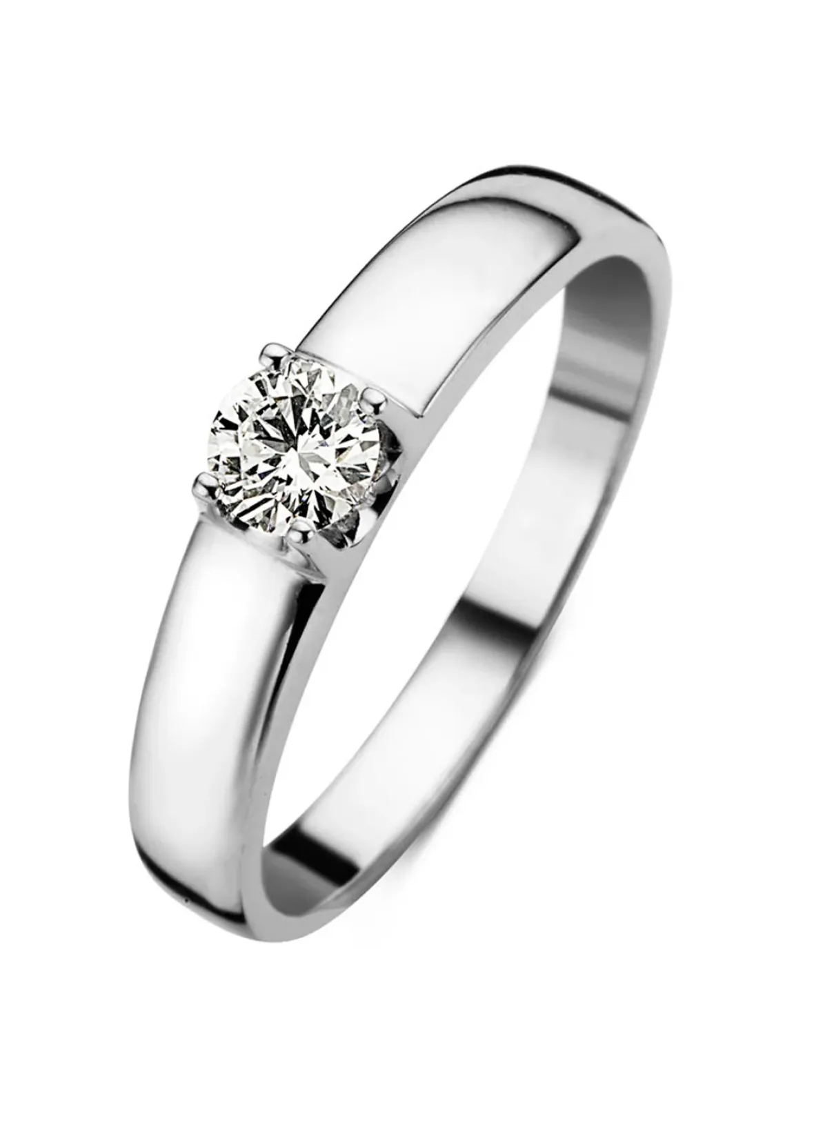 Diamond Point Solitair C|Groeibriljant Ringen<Witgouden solitairring, 0.30 ct diamant, Groeibriljant