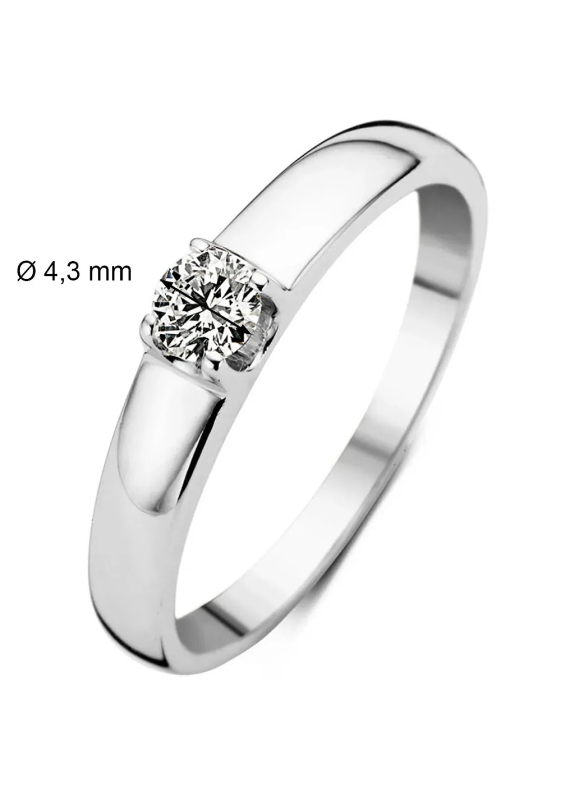 Diamond Point Solitair C|Groeibriljant Ringen<Witgouden solitairring, 0.30 ct diamant, Groeibriljant