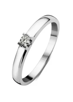 Diamond Point Solitair C|Groeibriljant Ringen<Witgouden solitairring, 0.11 ct diamant, Groeibriljant